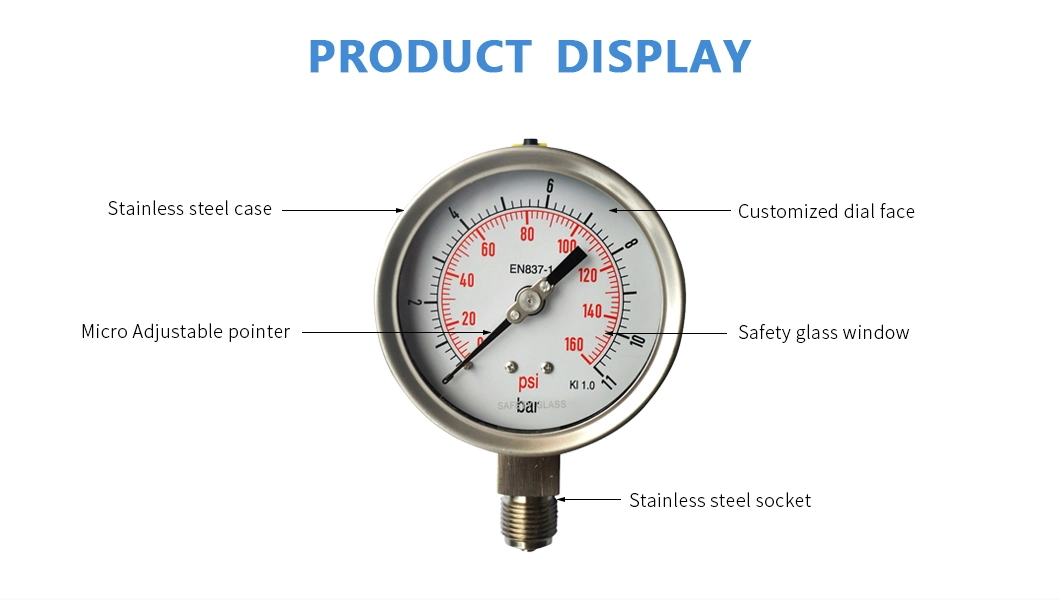 Heavy Duty Type-Bourdon Tube Pressure Gauge-Antivibration Pressure Gauge-Oil Filled Pressure Gauge